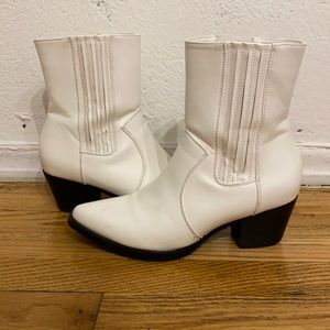 Nasty Gal White Cowboy Booties